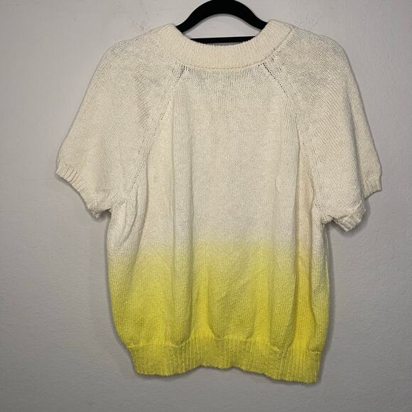 Madewell Dip-Dye Raglan Sweater Tee Pale Citron - Size S - Picture 4 of 5